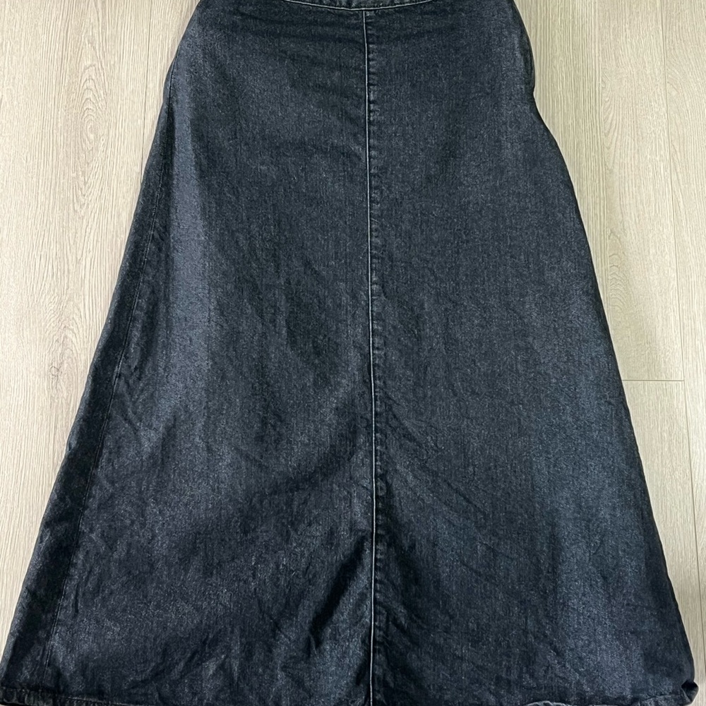 Muji labo Classic Black Denim Skirt